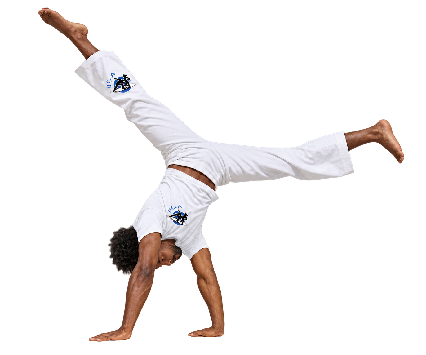 Illustration of a capoeirista performing an aú