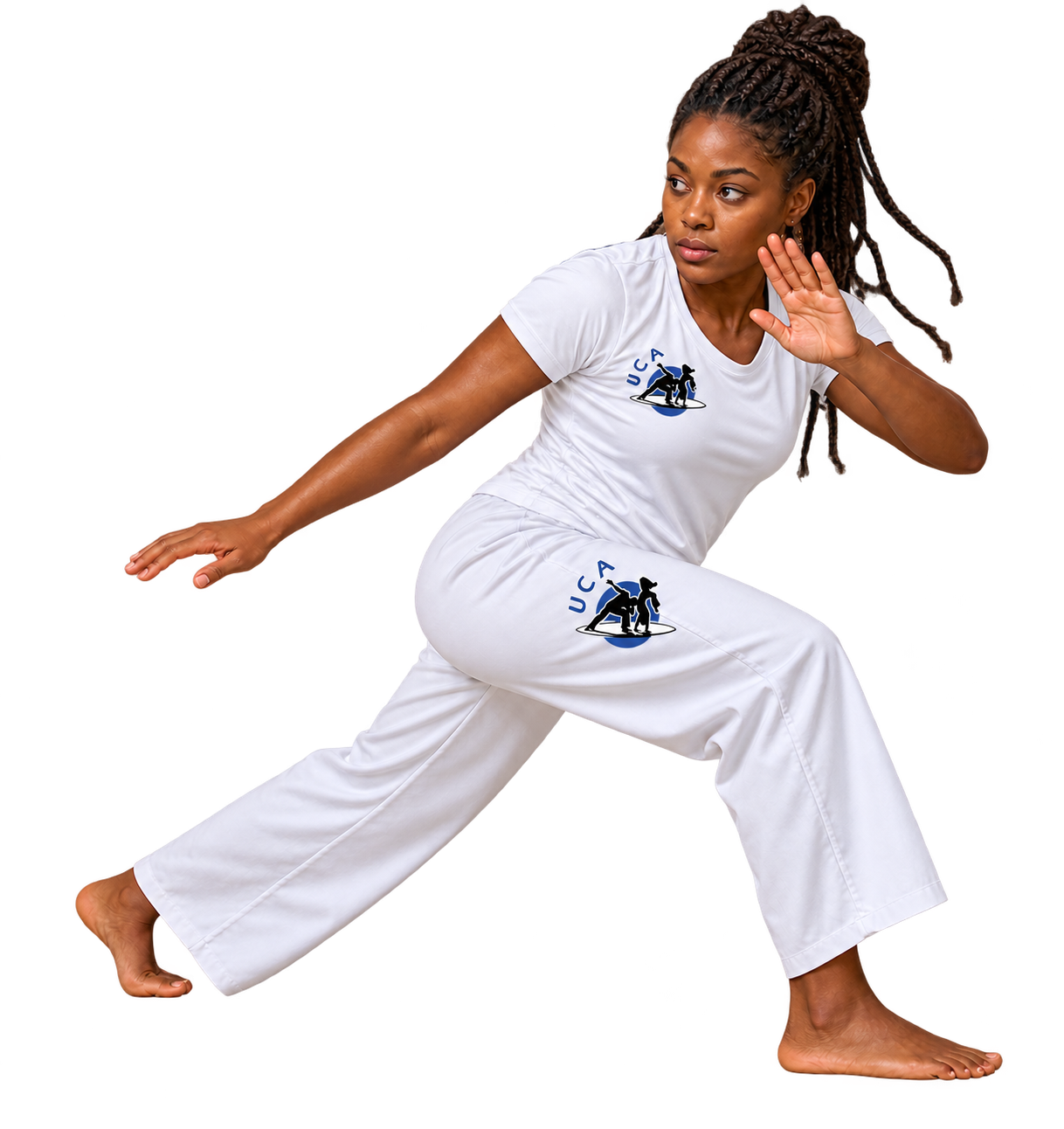 Illustration of a capoeirista in a grounded stance