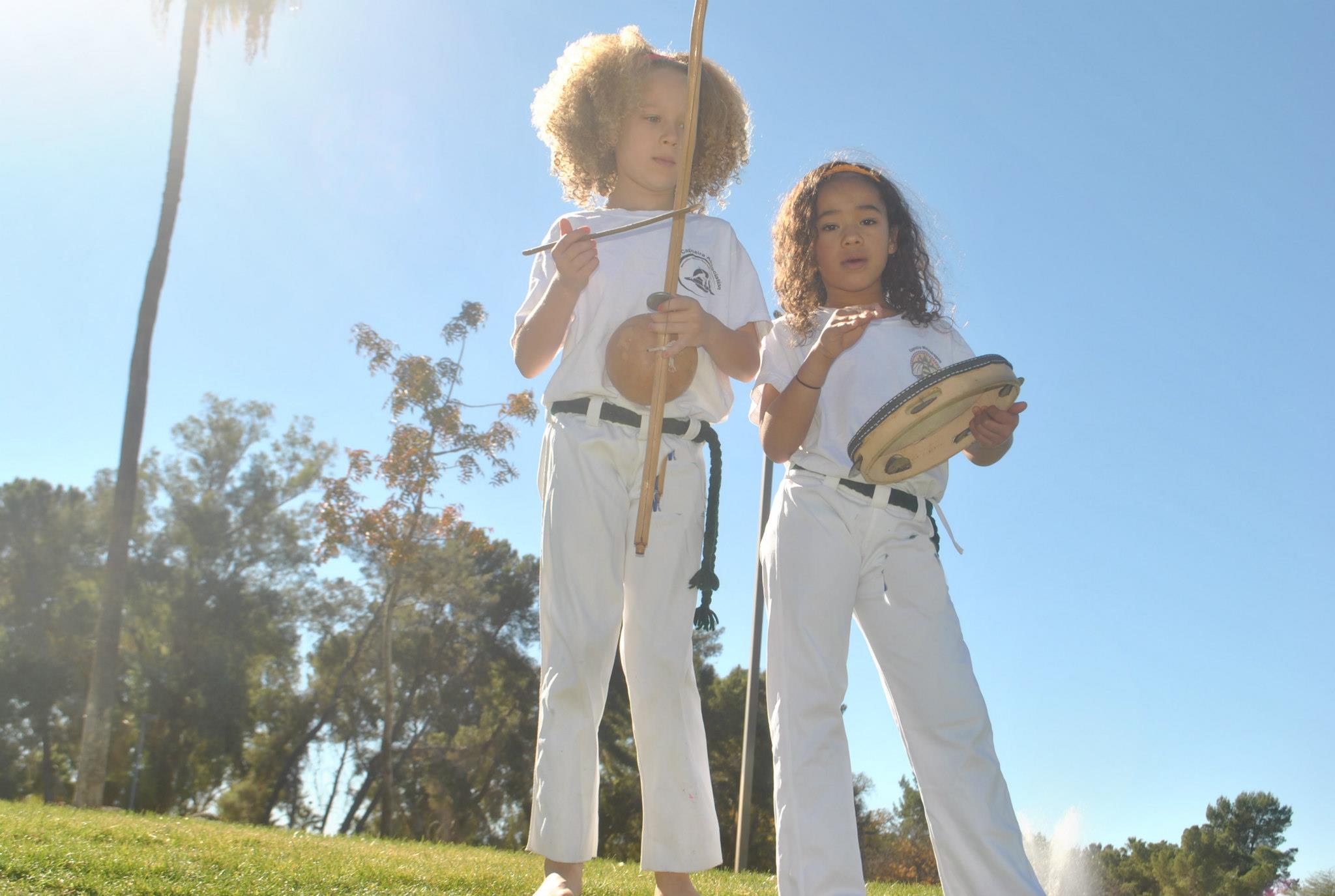 Kids martial arts in Tucson – youth capoeira students ages 6 to 12 training together